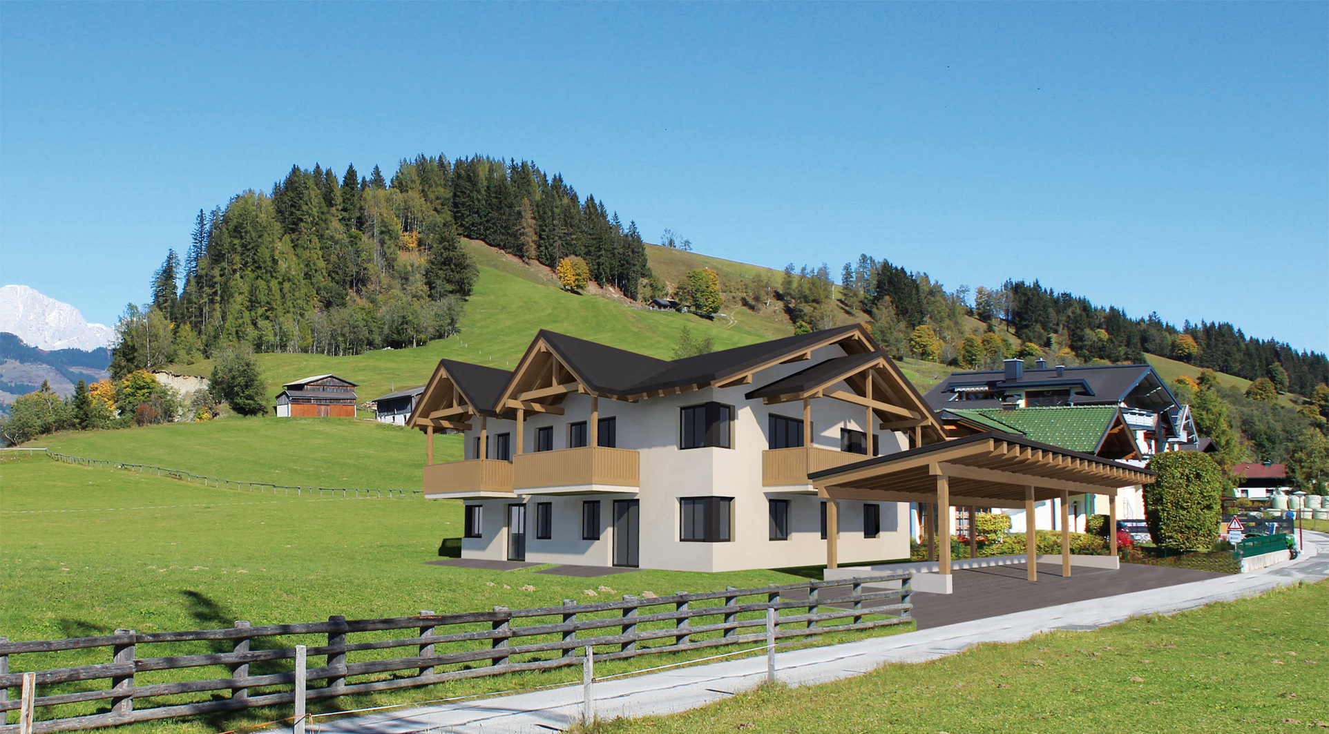 Ansicht Neubau Wohnungen